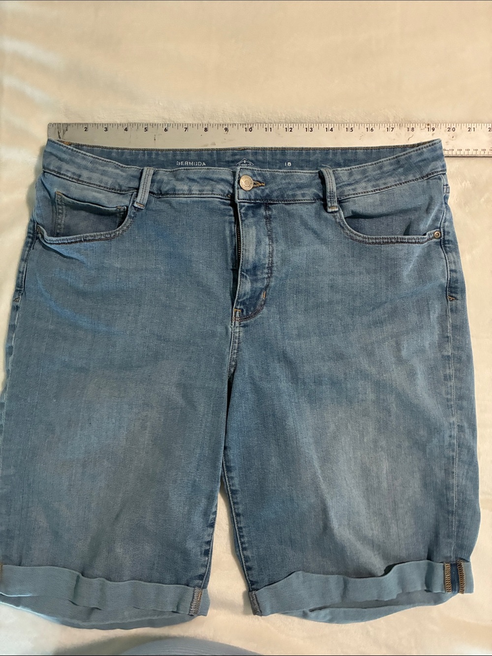 St. John's Bay Light Blue Boyfriend Denim Shorts
